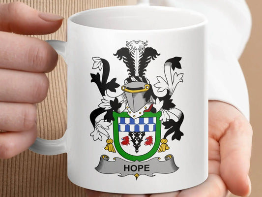 Hope Irish Surname Family Crest Heritage Pride Emblem mug - Celtic Ancestry Gifts