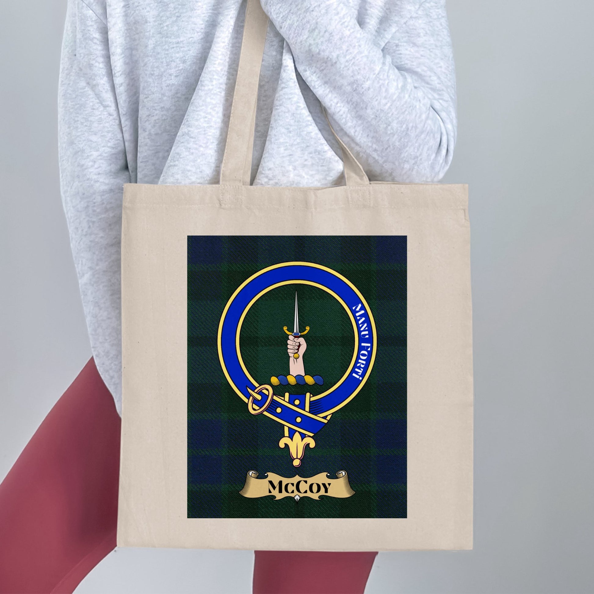 Clan McCoy Scottish Crest Tartan Tote Bag - Living Stone Gifts