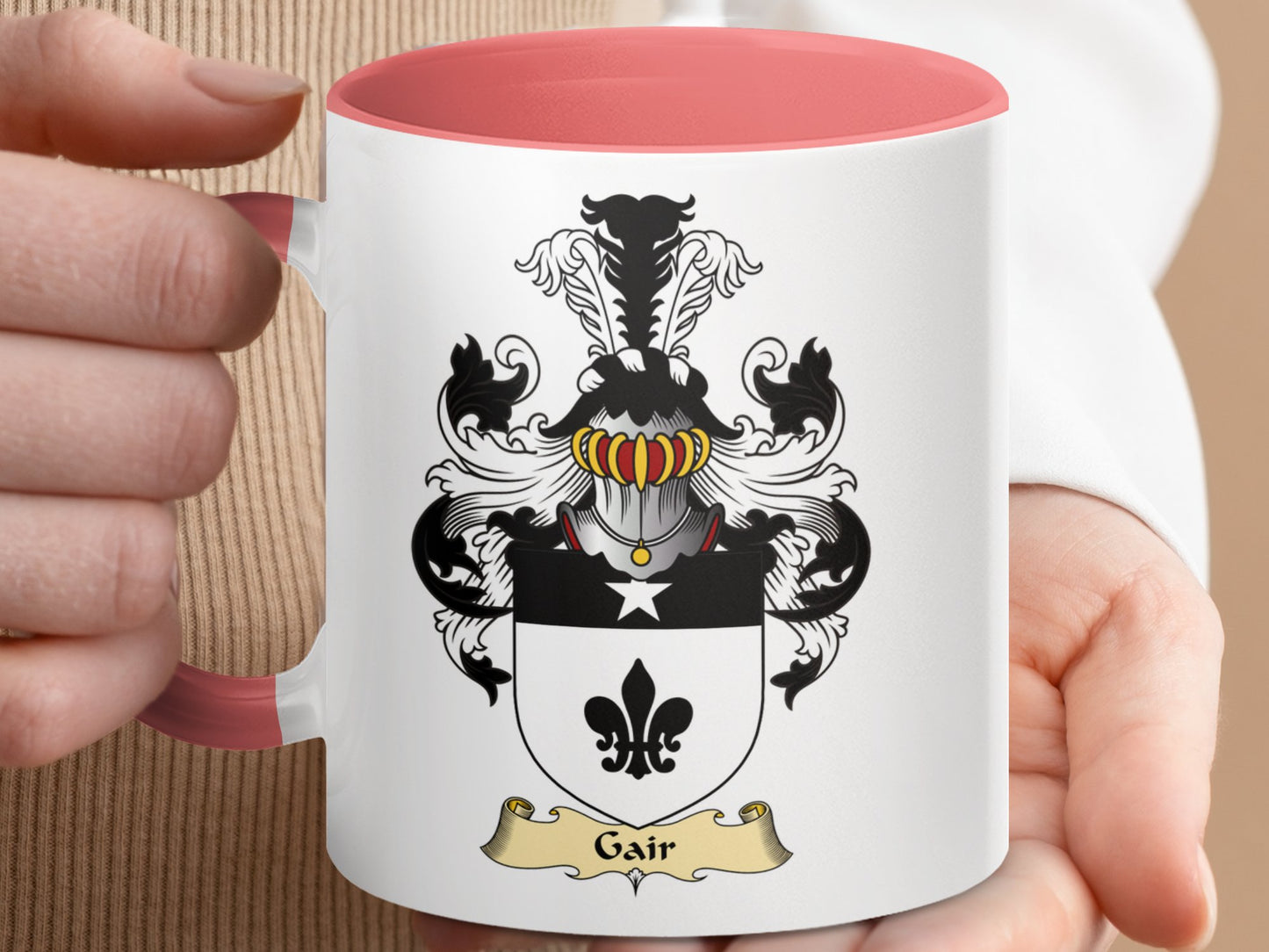 Clan Gair Scottish Coat of Arms Accent Coffee Mug - Living Stone Gifts