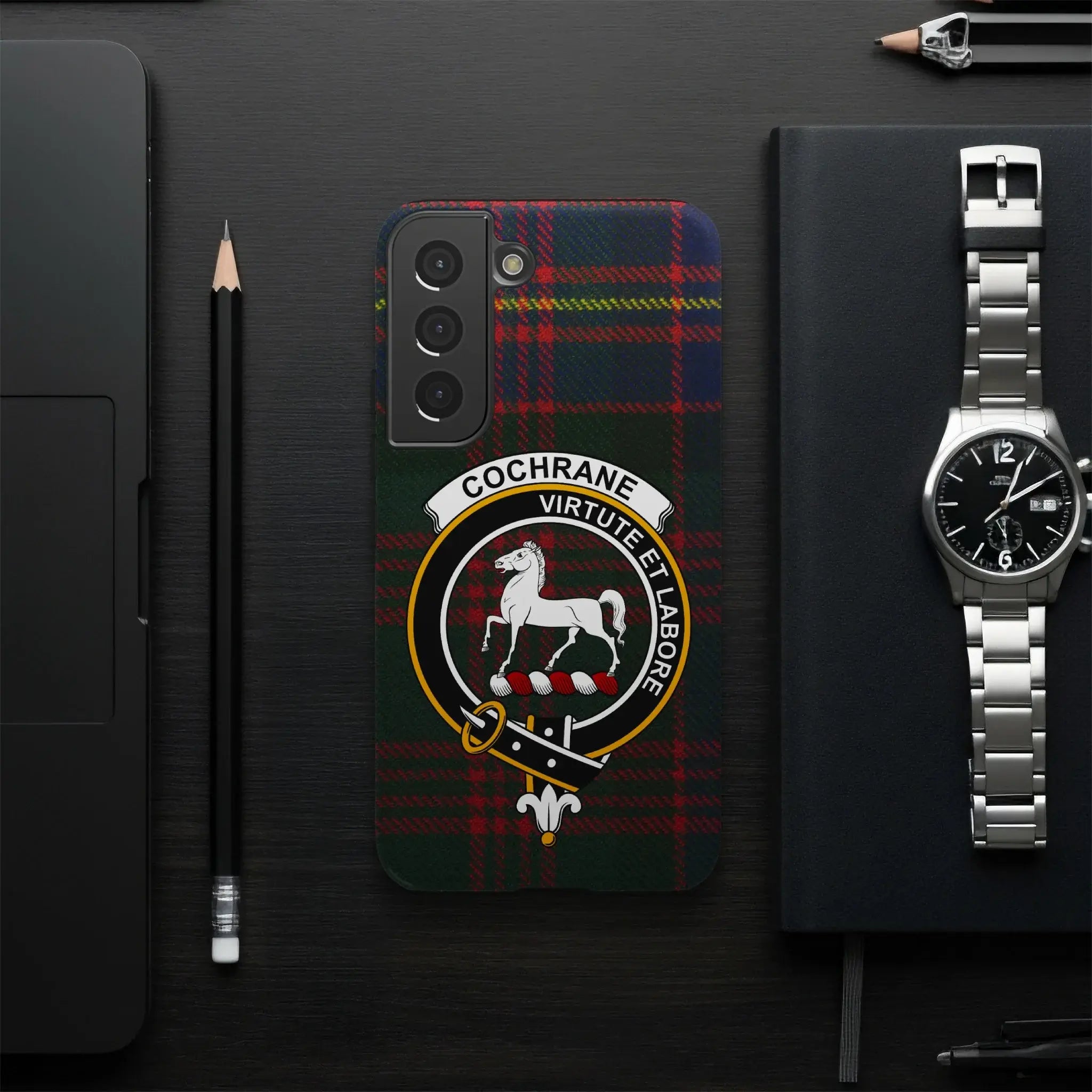 Cochrane Virtute et Labore Tartan Design Phone Case