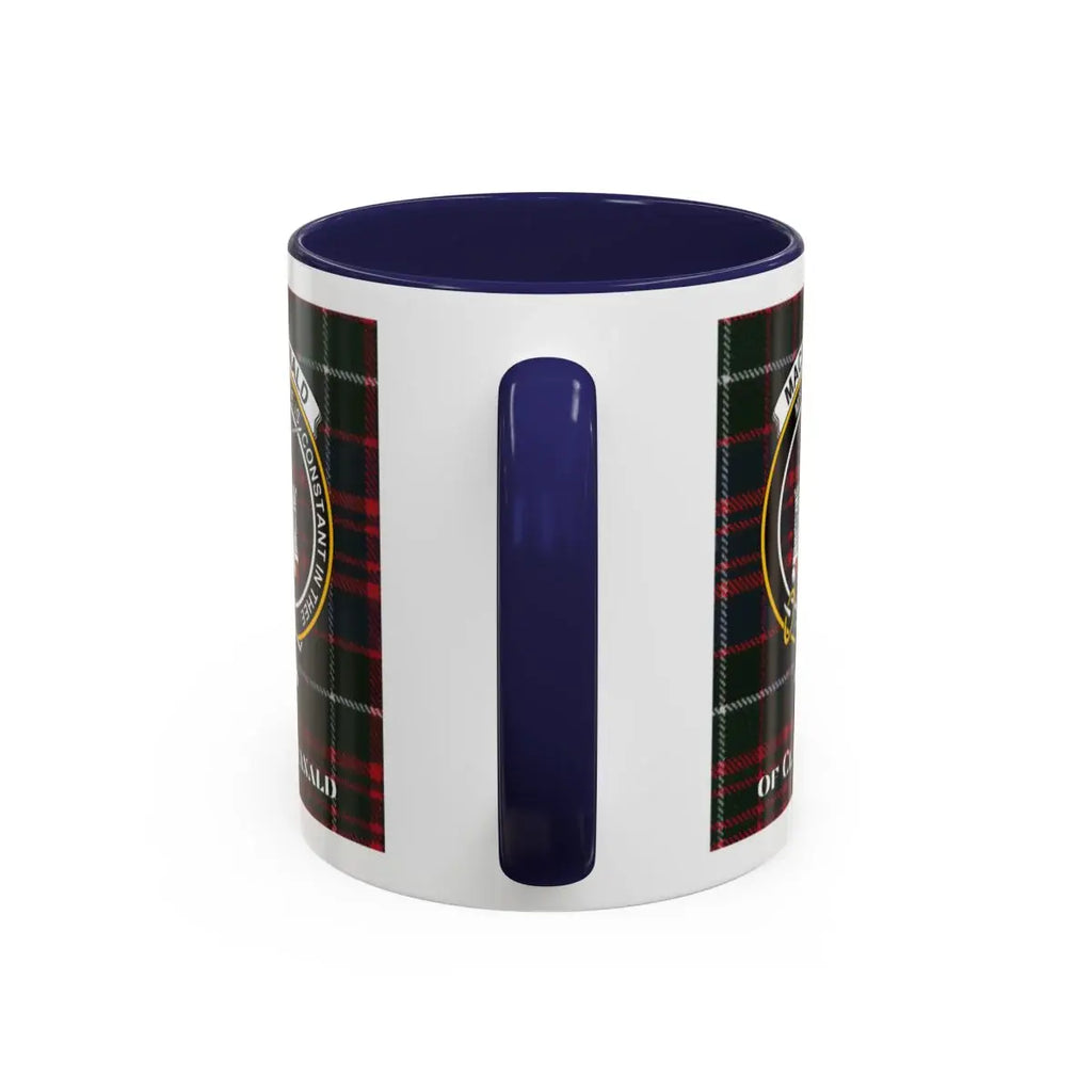 Clan Donald Clanranald tartan crest design ceramic mug — glossy finish with heraldic design