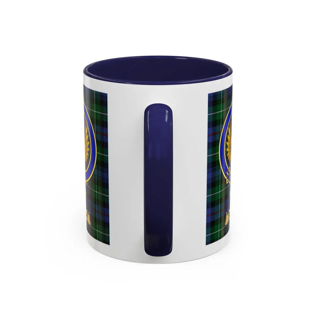 Smart clan crest mug shown in 11 oz and 15 oz sizes