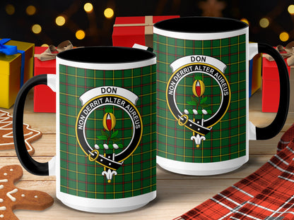 Clan Don Scottish Tartan Crest Heraldry Mug - Living Stone Gifts