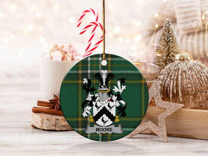Personalized Family Crest Green Plaid Ornament product
