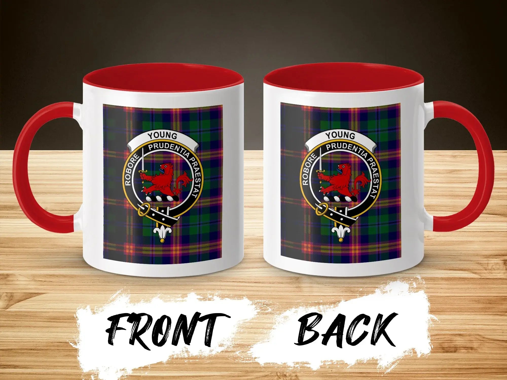 Young tartan accent mug styled as a Scottish heritage gift