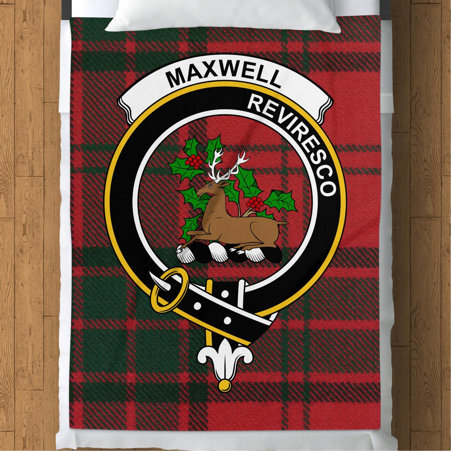 Scottish Clan Maxwell Revivesco Tartan Blanket - Living Stone Gifts