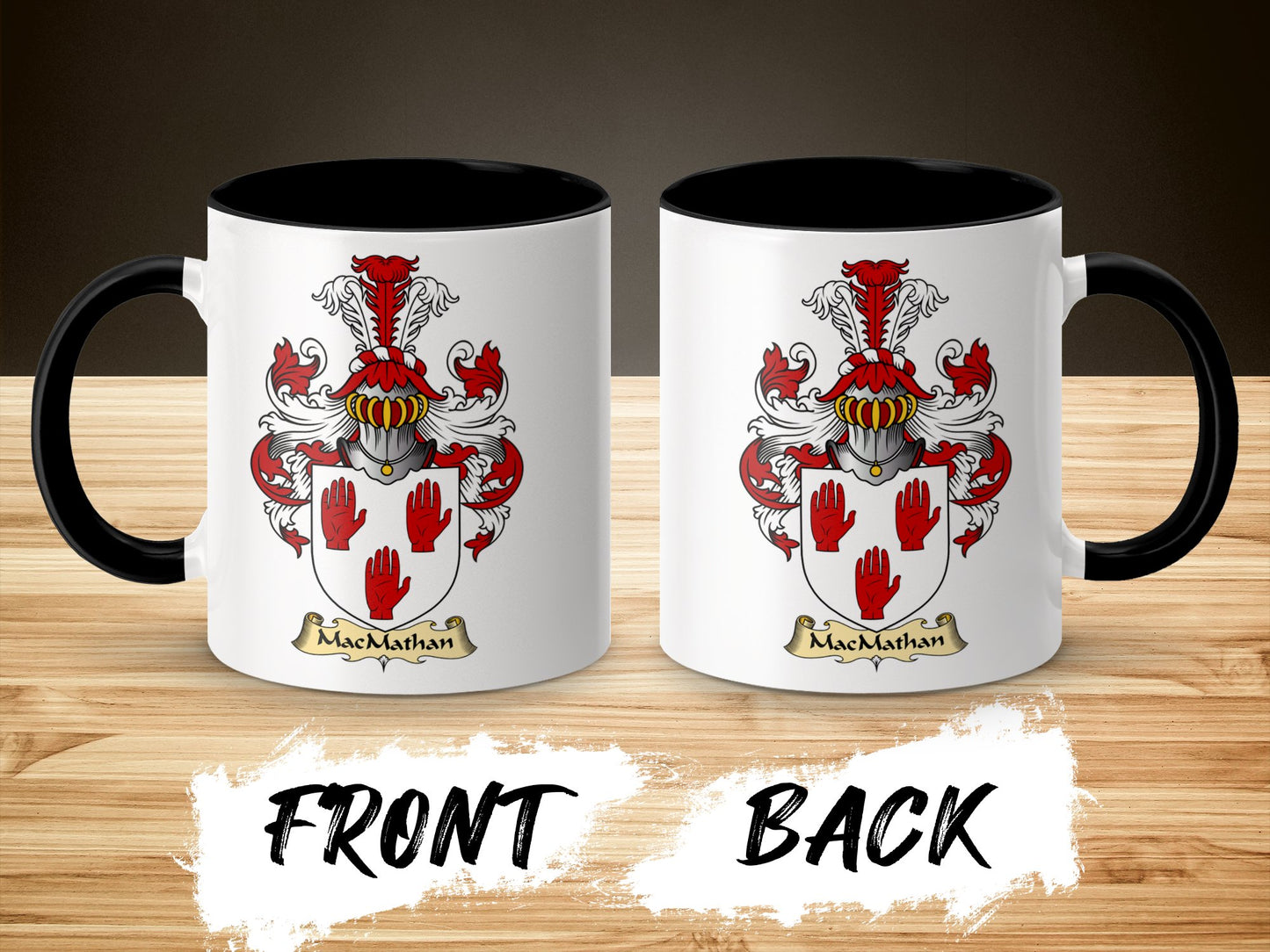 MacMathan Family Crest Heraldic Accent Coffee Mug - Living Stone Gifts