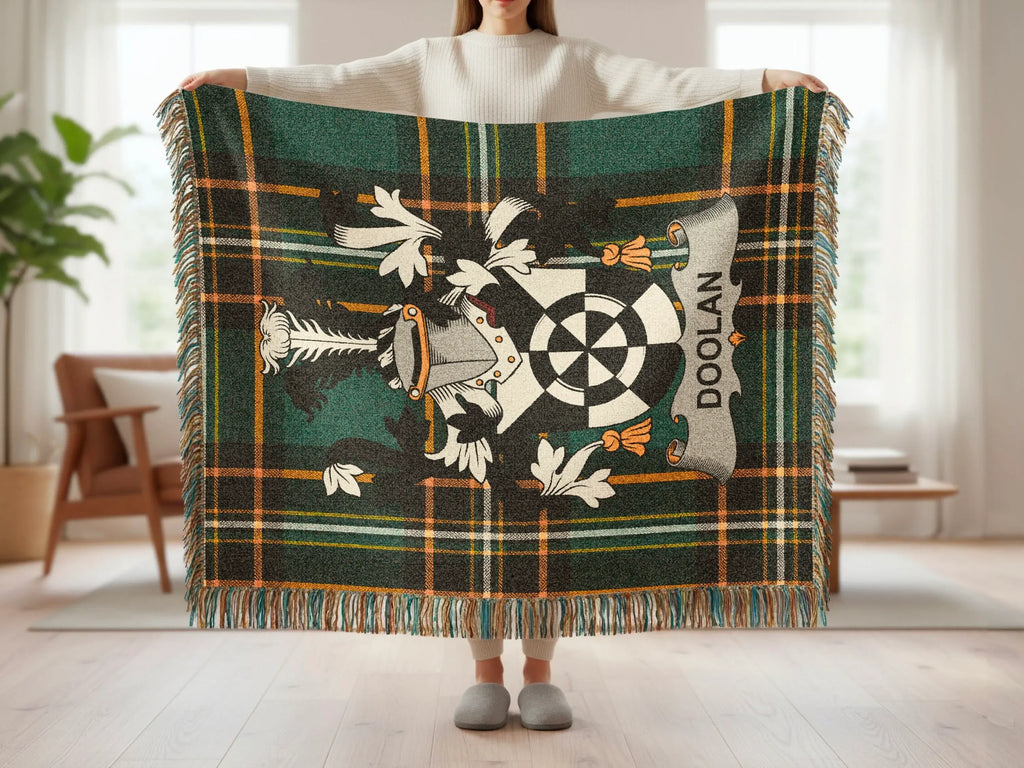 Doolan Family Crest Plaid Fringe Throw product type