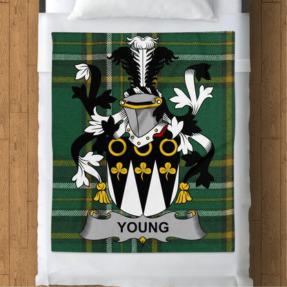 Young Surname Irish Tartan Throw Blanket - Living Stone Gifts