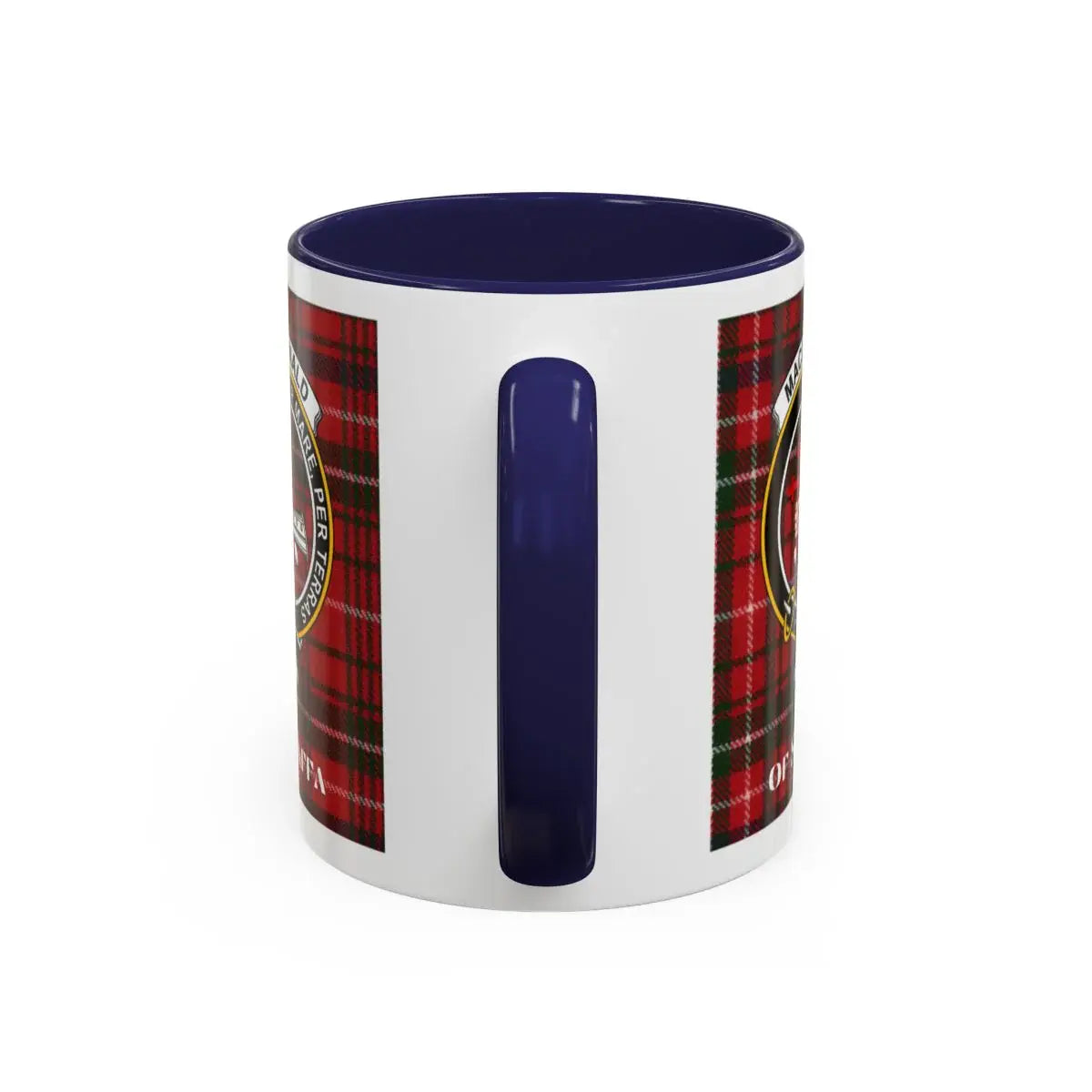 Tartan Plaid Mug with Emblem for Hot Beverages