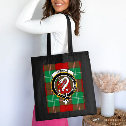 Lennox Clan Scottish Crest Tartan Tote Bag - Living Stone Gifts