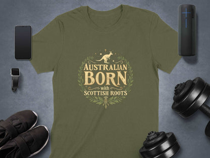 Australian Born with Scottish Roots Graphic T-Shirt - Living Stone Gifts