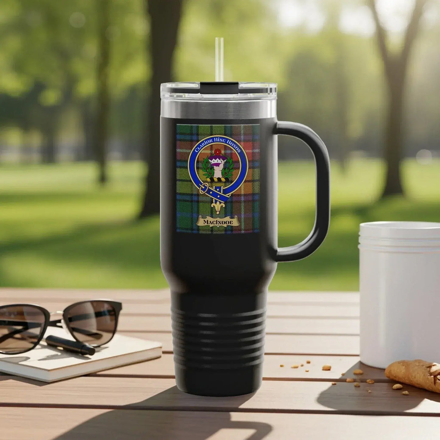 Scottish Tartan Clan Crest Travel Mug product type