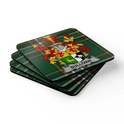Sullivan Family Crest Plaid Design Coasters product type