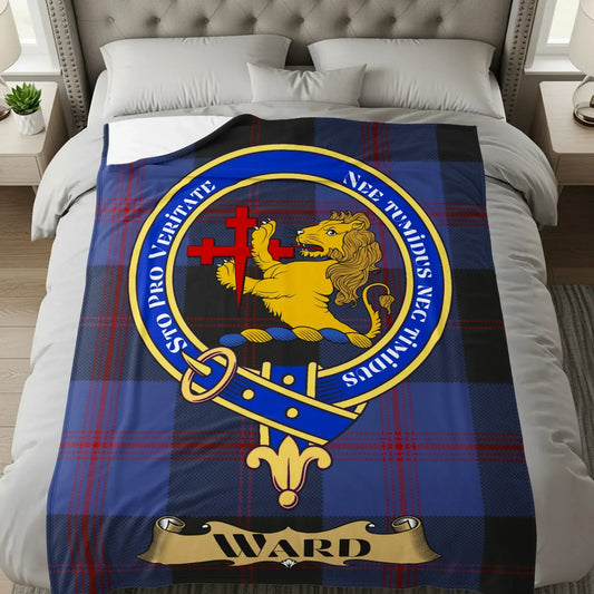 Family Crest with Plaid Throw Blanket product