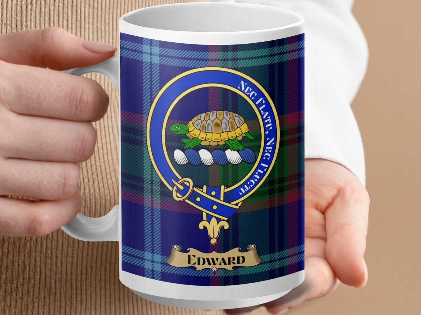 Personalized Plaid Design Coffee Mug for Unique Gift product