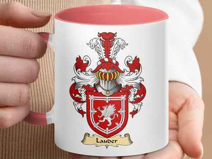 Clan Lauder Scottish Coat of Arms Accent Mug - Living Stone Gifts