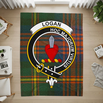 Logan Clan Tartan Rug with Heart and Sword product type