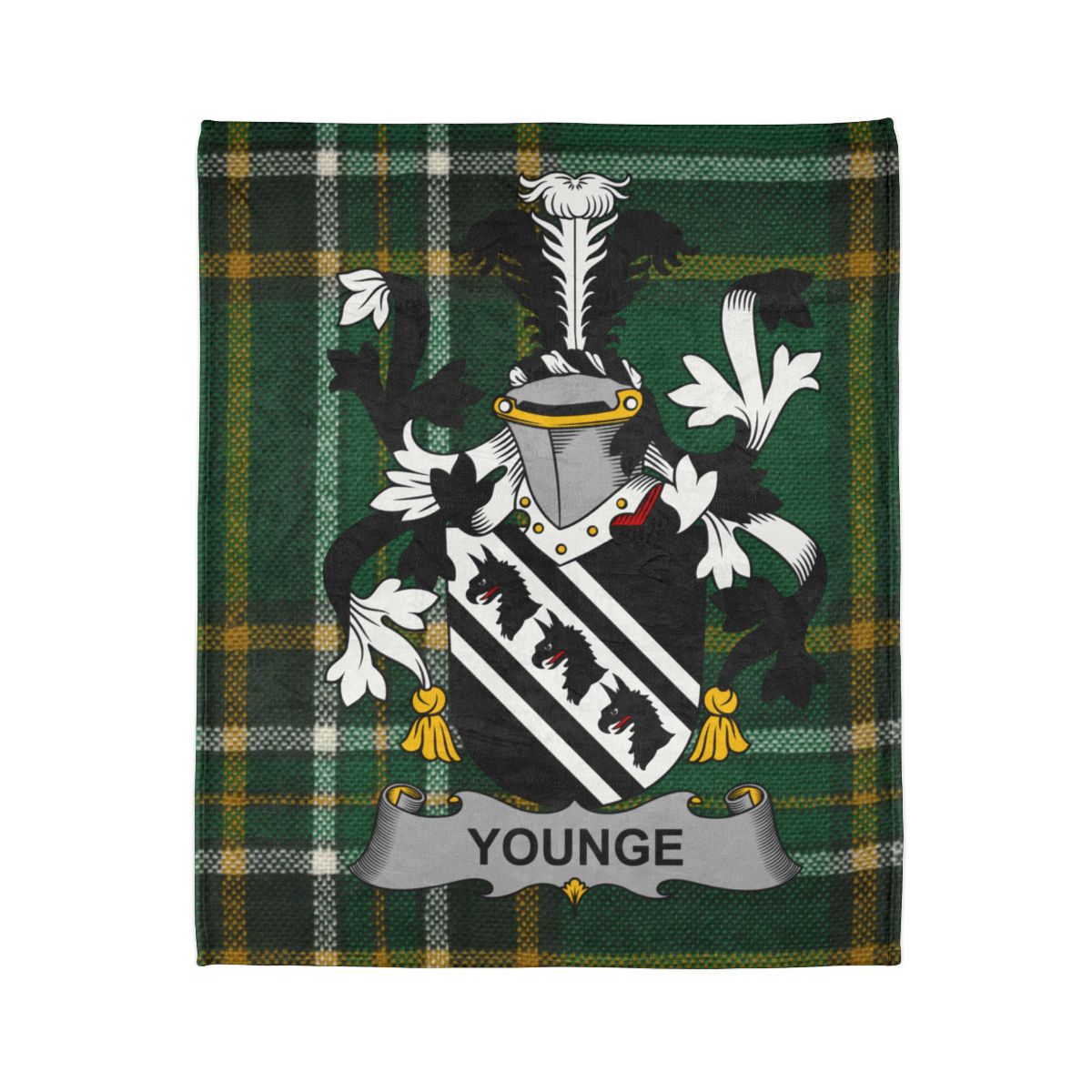 Traditional Family Crest Design Green Plaid product