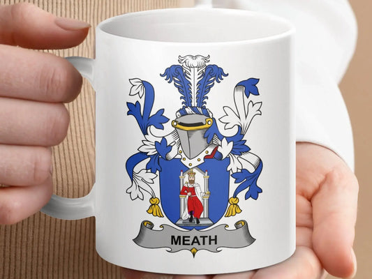 Meath Surname Irish Family Crest Mug - Celtic Ancestry Gifts