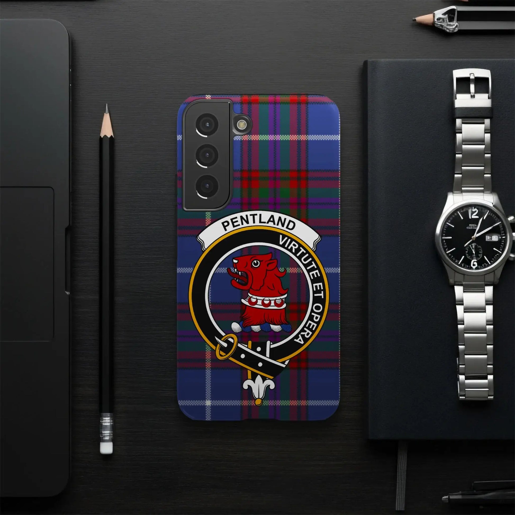 Pentland Virtute Et Opera Tartan Phone Case Design