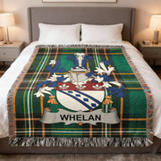 Whelan Irish Heritage Woven Blanket | O'Whelan Family Crest Tartan Throw