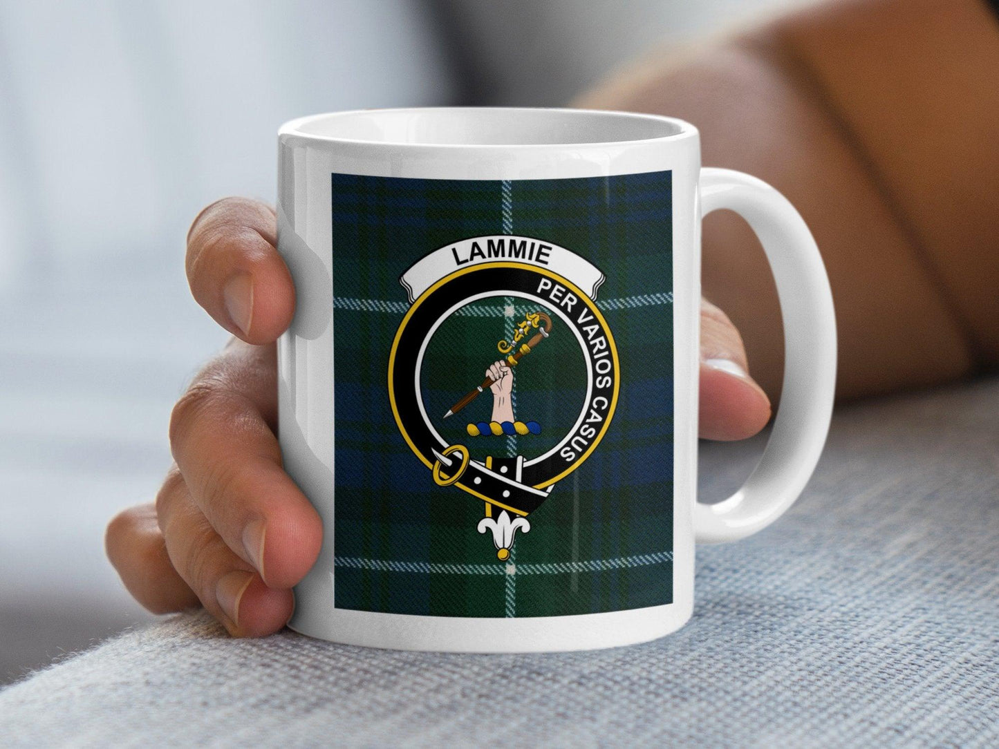 Traditional Scottish Clan Lammie Tartan Crest Plaid Mug - Living Stone Gifts