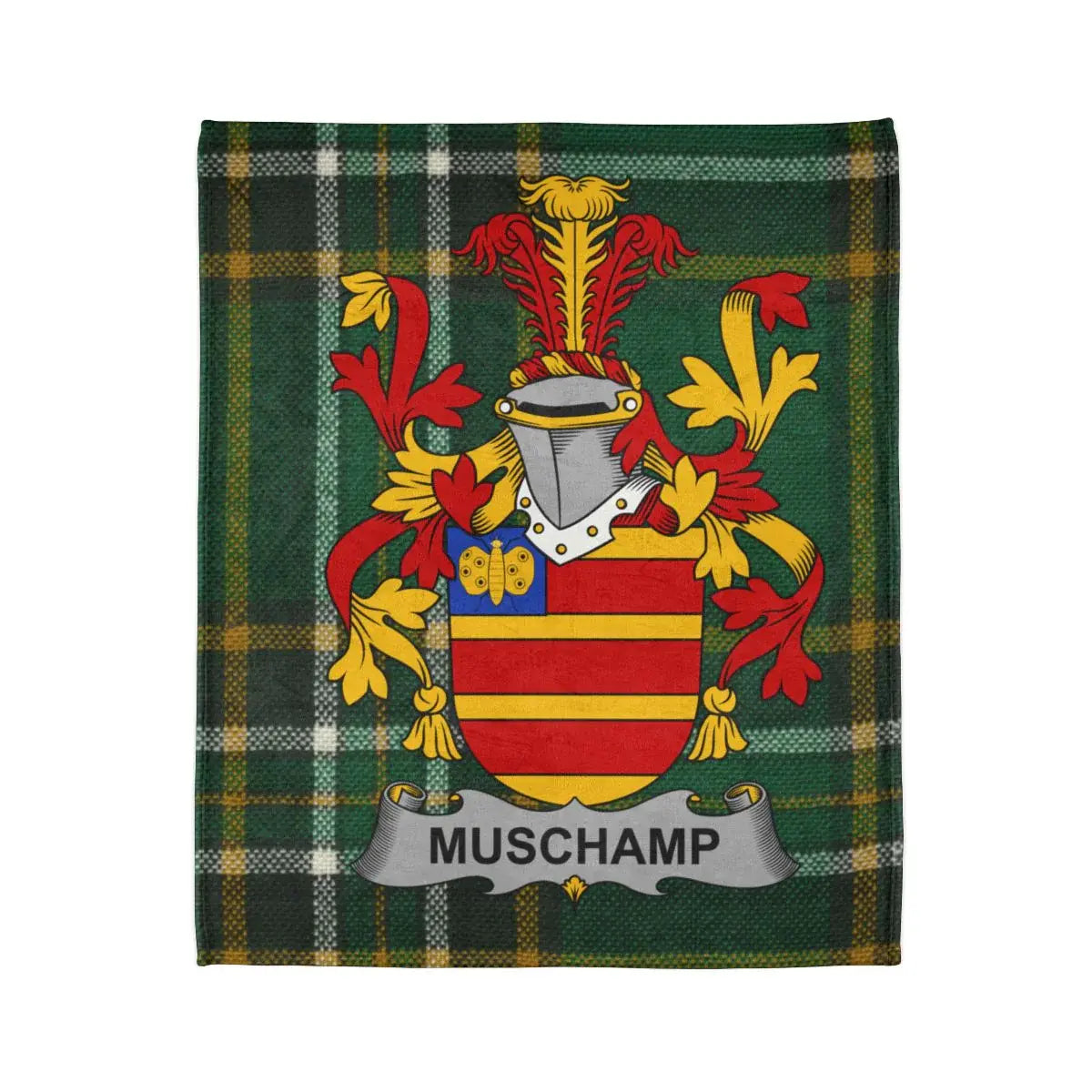 Muschamp Family Crest Tartan Blanket product