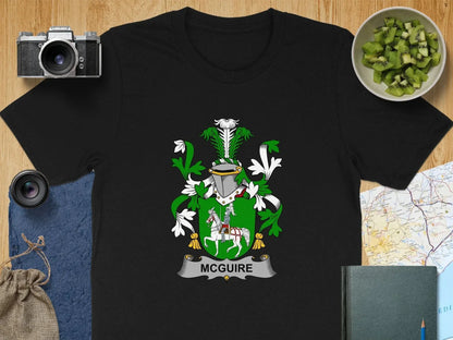 McGuire Family Crest Black T-shirt product type