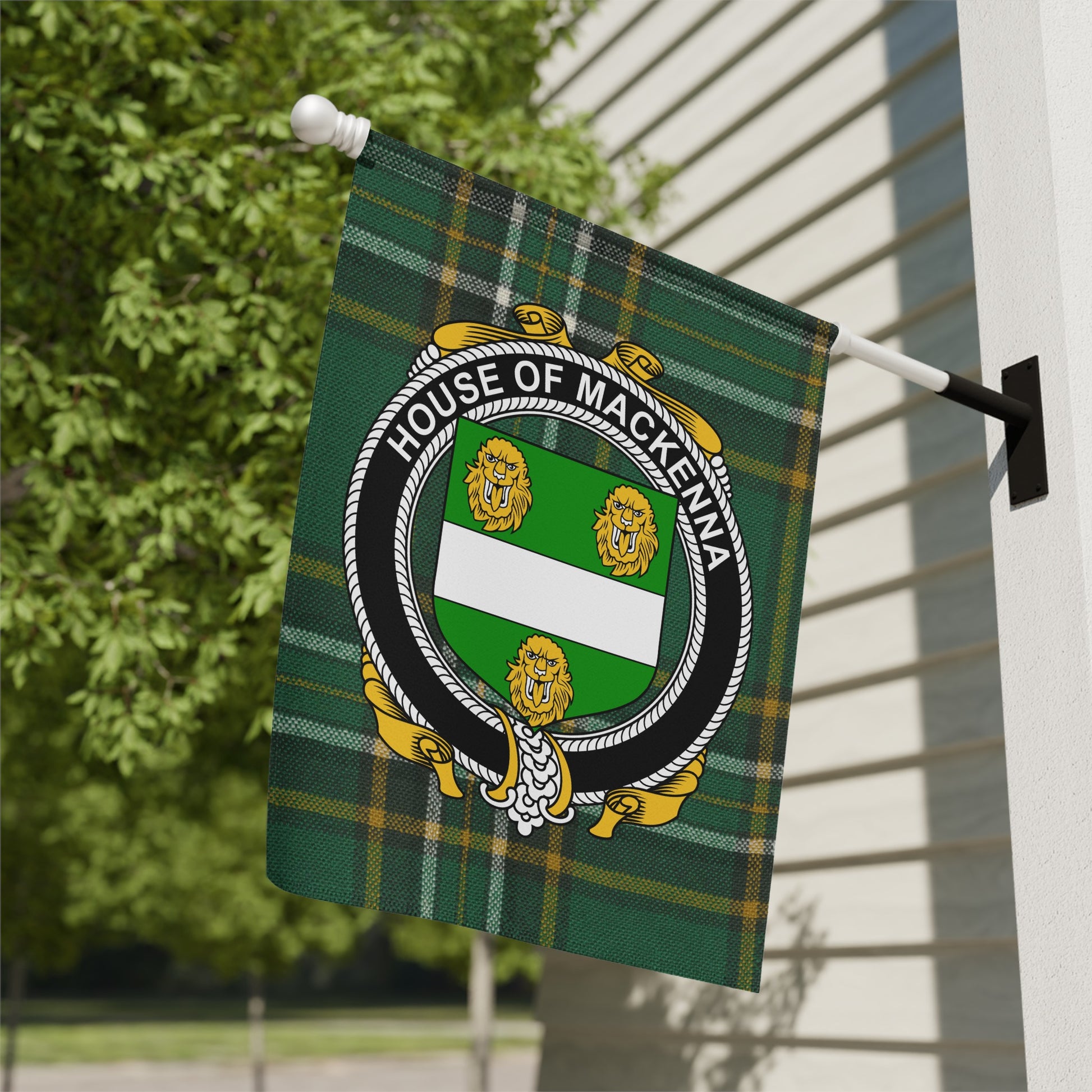 House of Mackenna Green and White Plaid Flag Product