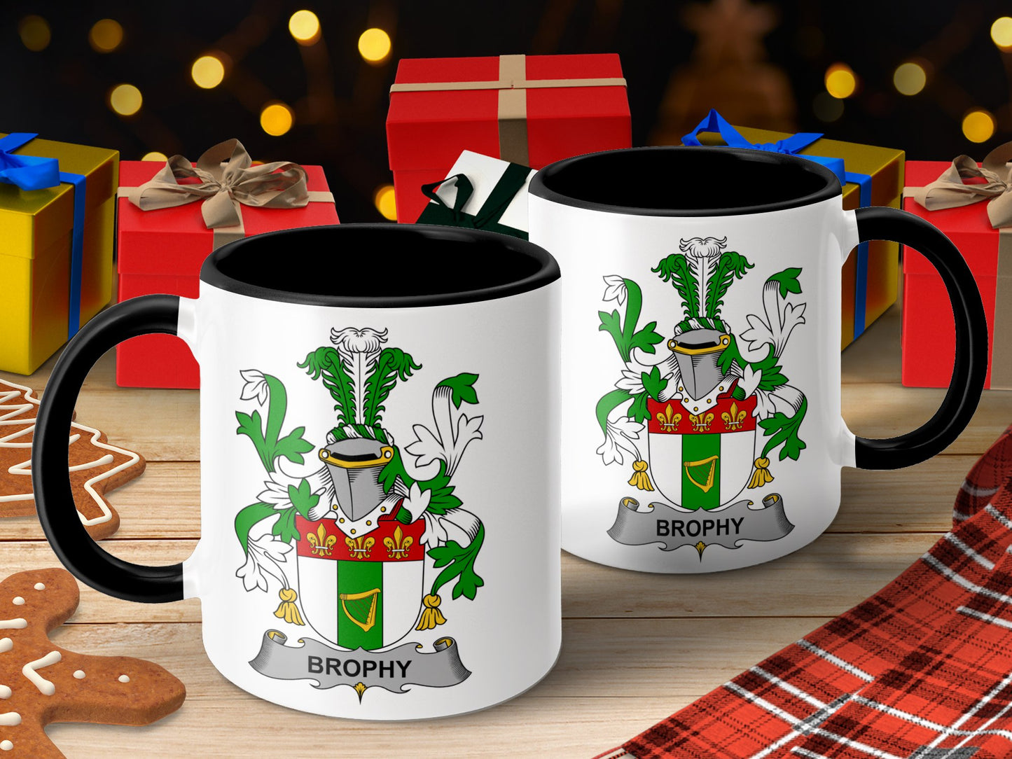 Brophy Irish Surname Family Crest Coat of Arms Mug - Living Stone Gifts