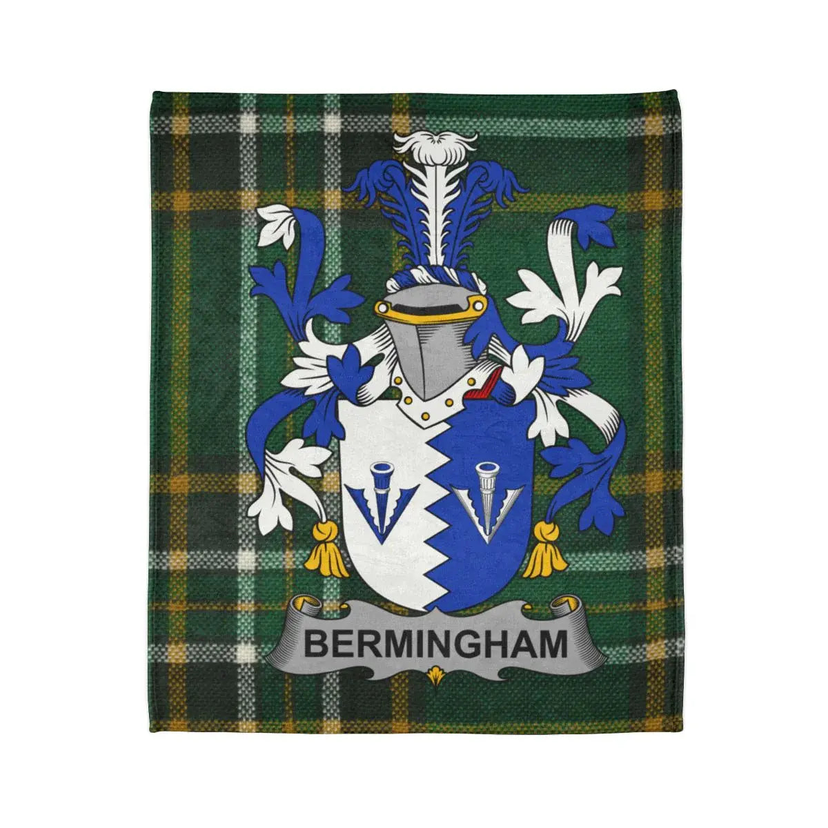Bermingham Family Crest Green Pattern Blanket product