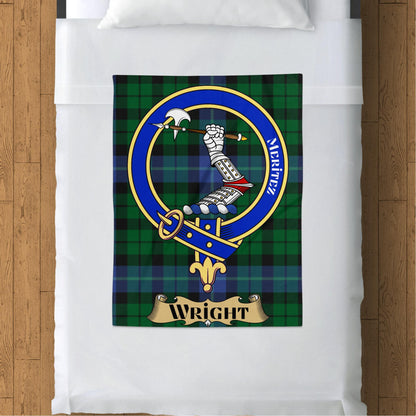 Scottish Clan Wright Tartan Throw Blanket - Living Stone Gifts