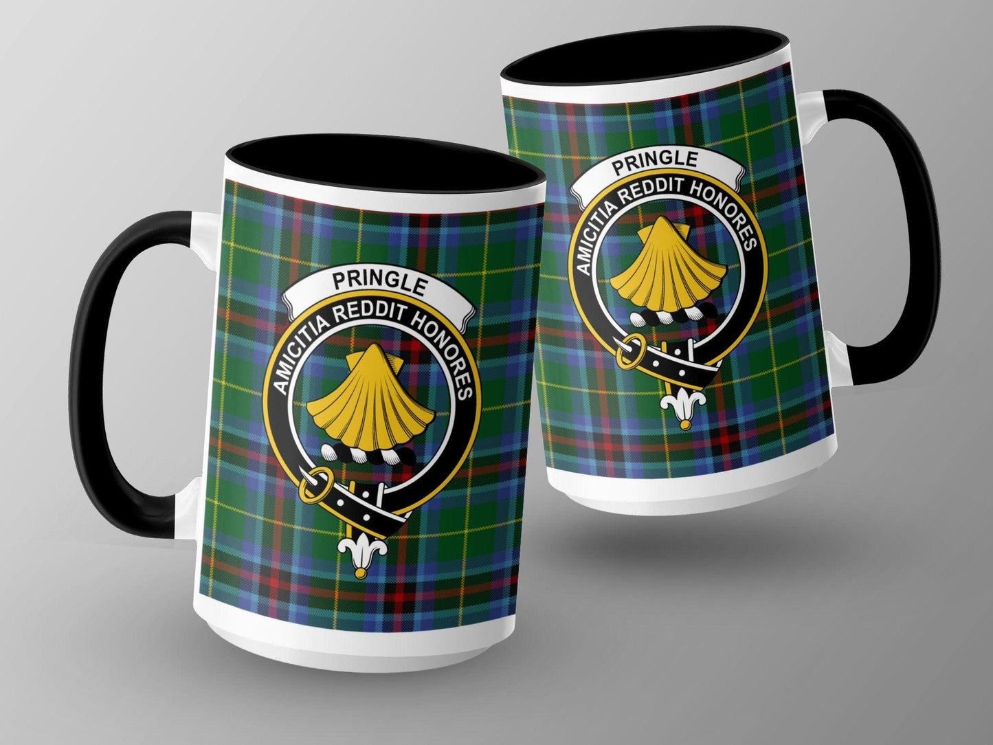 Pringle Scottish Clan Crest Tartan Design Mug - Living Stone Gifts