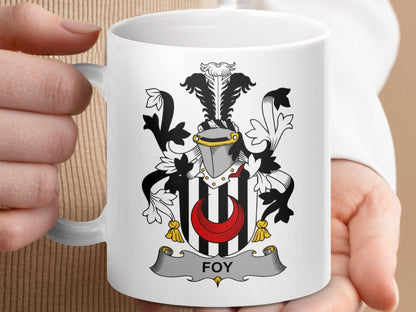 Foy Surname Irish Family Crest Mug - Celtic Ancestry Gifts