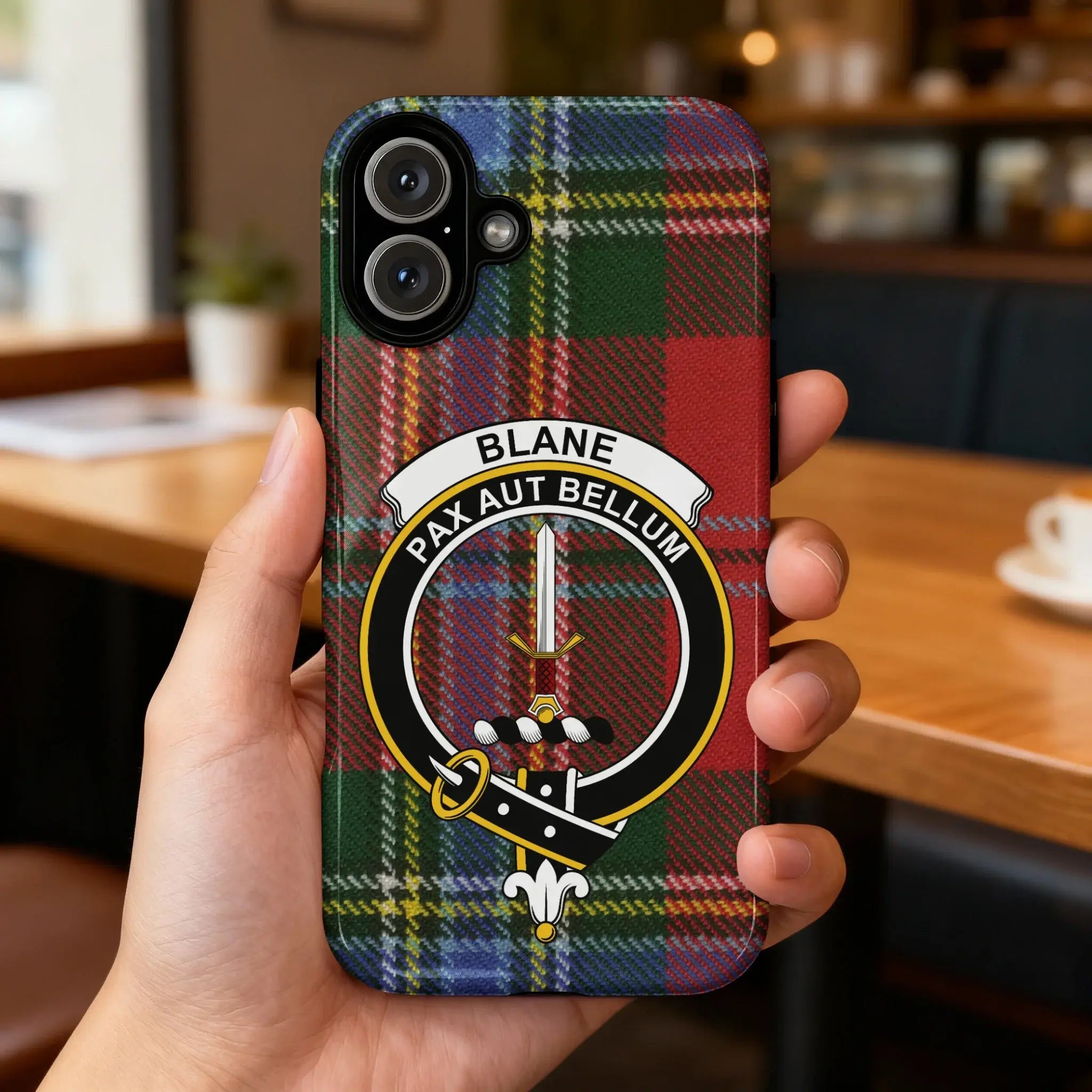 Blane Pax Aut Bellum Tartan iPhone Case Product