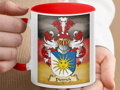 Dietrich Family Crest with Sun Emblem Mug product