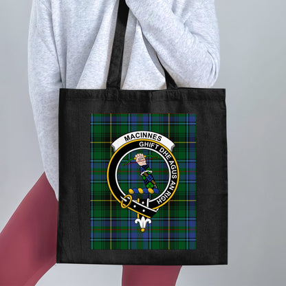 Clan Macinnes Scottish Crest Tartan Tote Bag - Living Stone Gifts