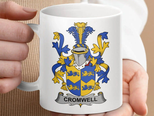 Cromwell Surname Irish Family Crest Mug - Celtic Ancestry Gifts