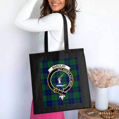 Barclay Clan Crest Tartan Background Tote Bag - Living Stone Gifts