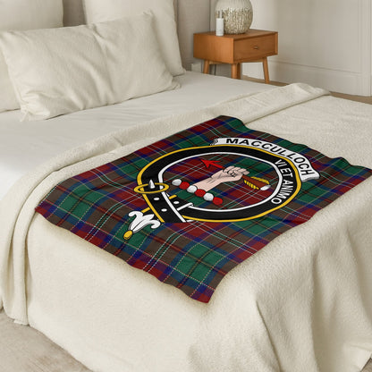 Scottish Clan MacCulloch Crest Tartan Blanket - Living Stone Gifts