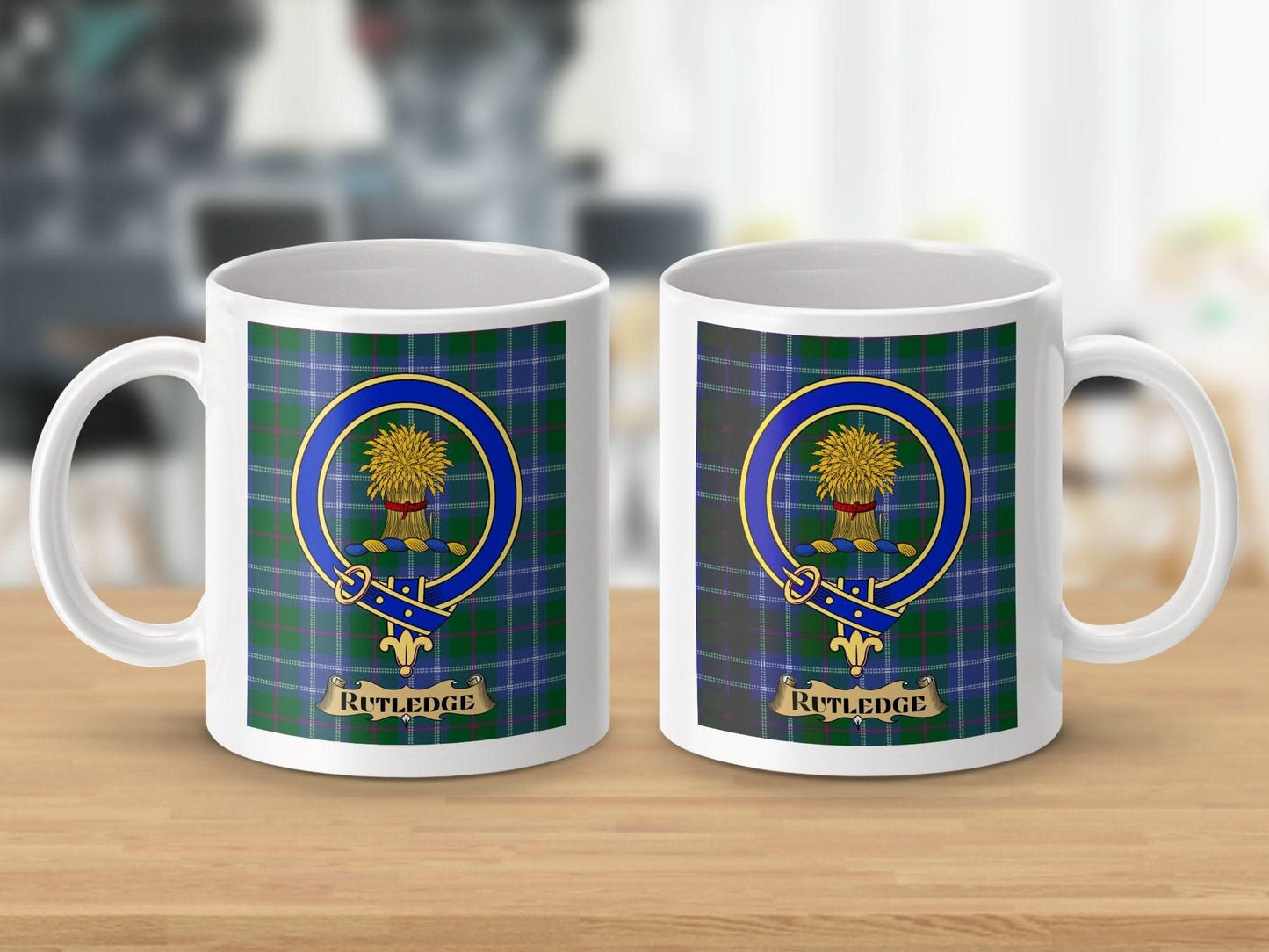 Rutledge Family Crest Tartan Design Coffee Mug product