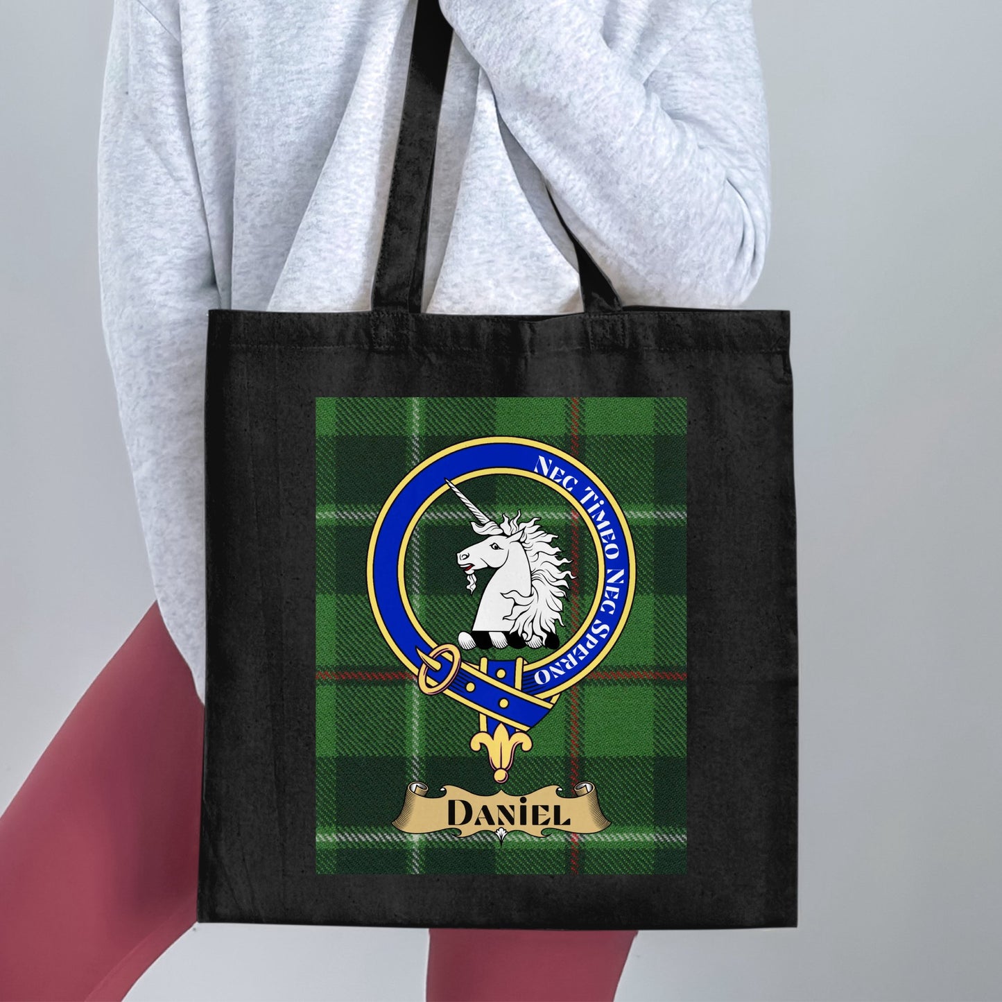 Daniel Clan Scottish Tartan Crest Unique Tote Bag - Living Stone Gifts