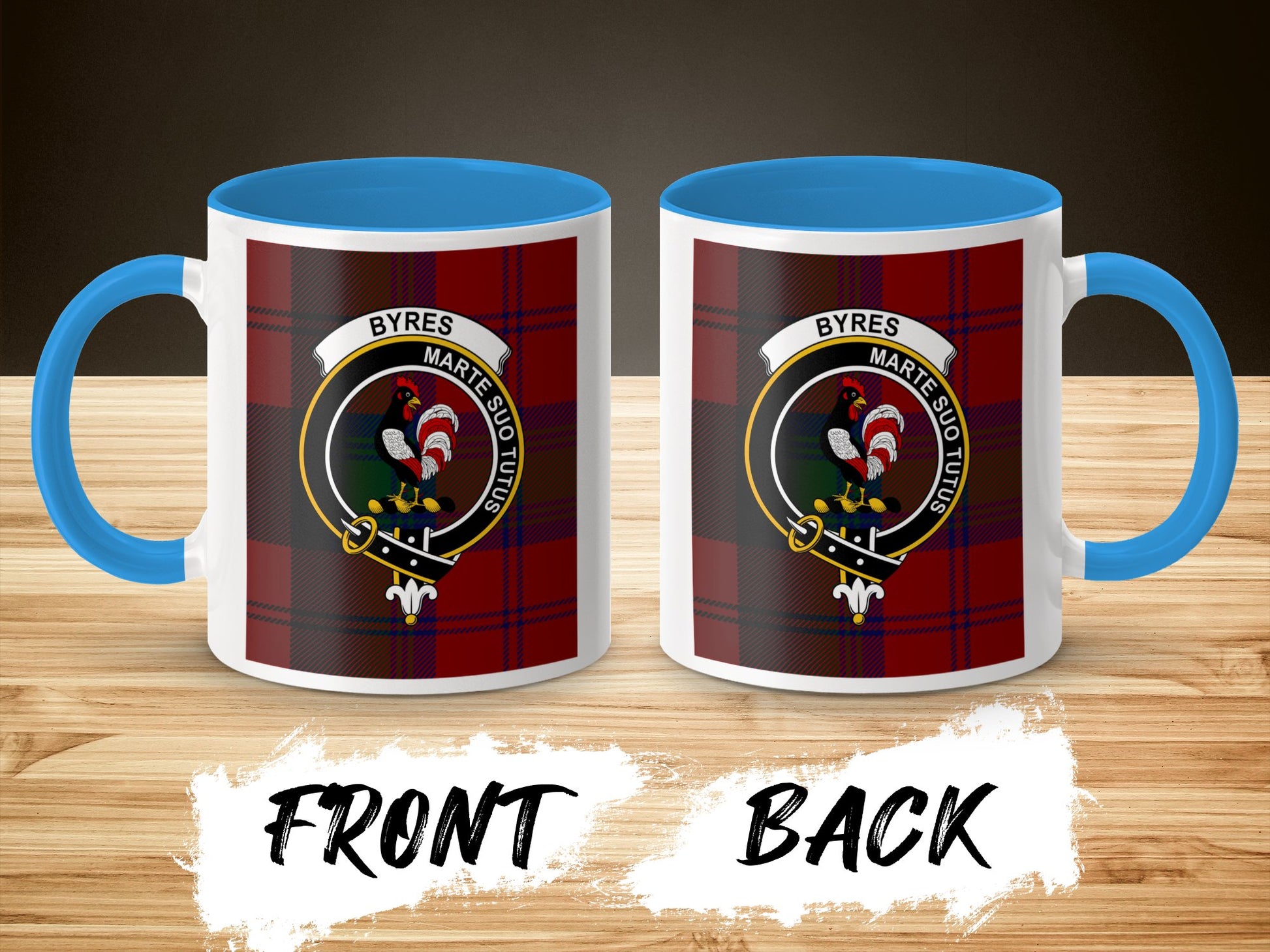 Bold Scottish Tartan Design With Rooster Crest Mug - Living Stone Gifts