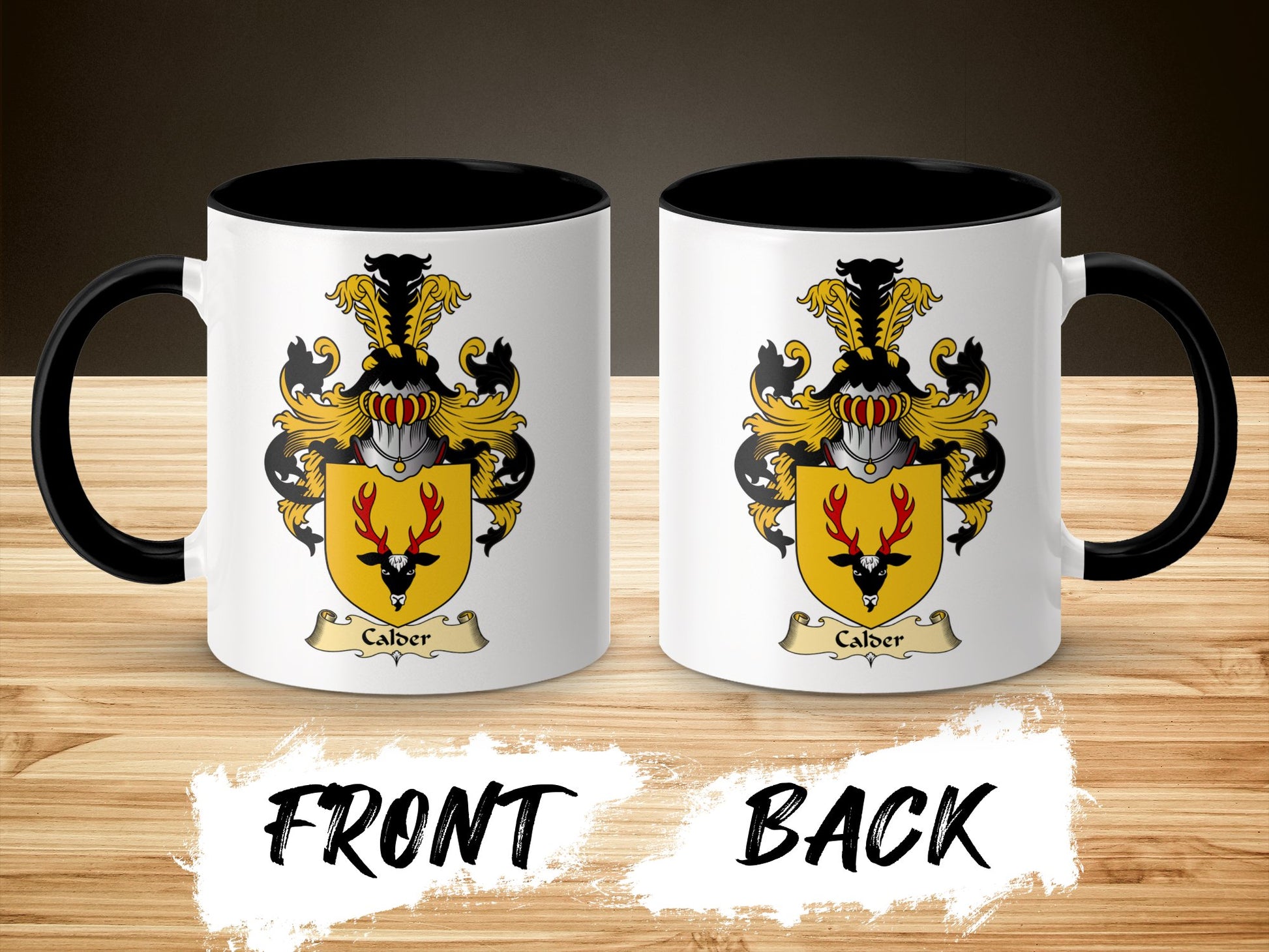 Clan Calder Scottish Coat of Arms Family Accent Mug - Living Stone Gifts