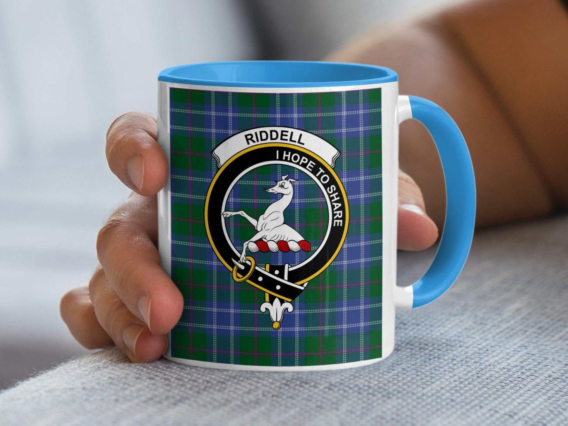 Riddell Clan Crest Tartan I Hope To Share Mug - Living Stone Gifts