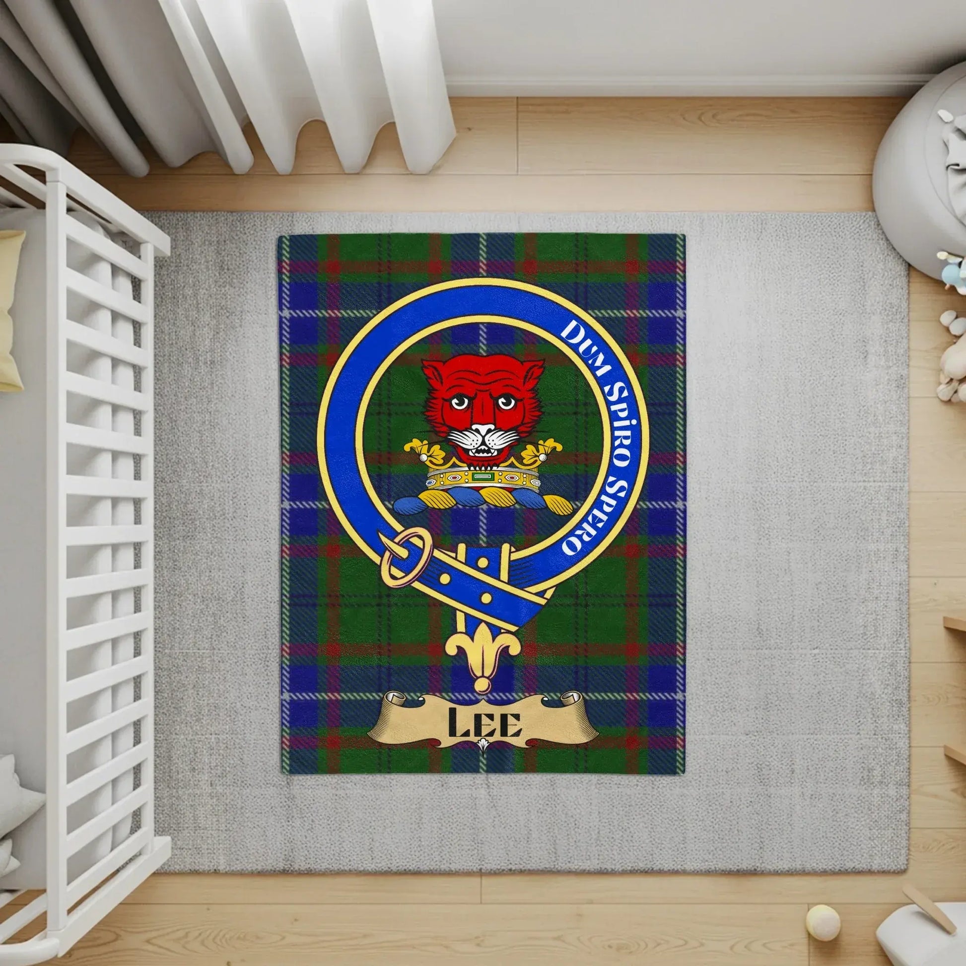 Clan Crest Tartan Rug with Custom Family Name product type