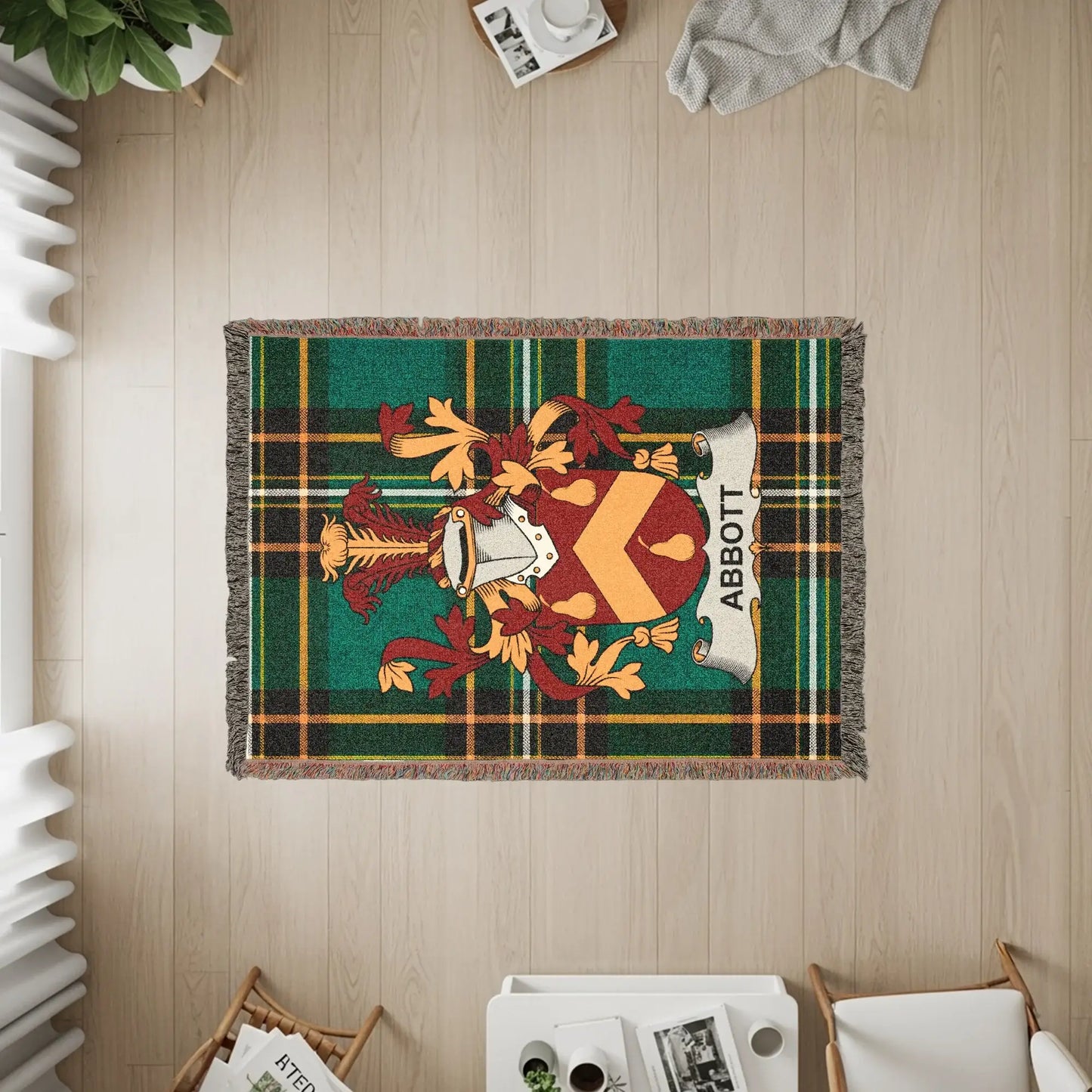 Abbott Family Crest Tartan Plaid Woven Blanket Throw product type