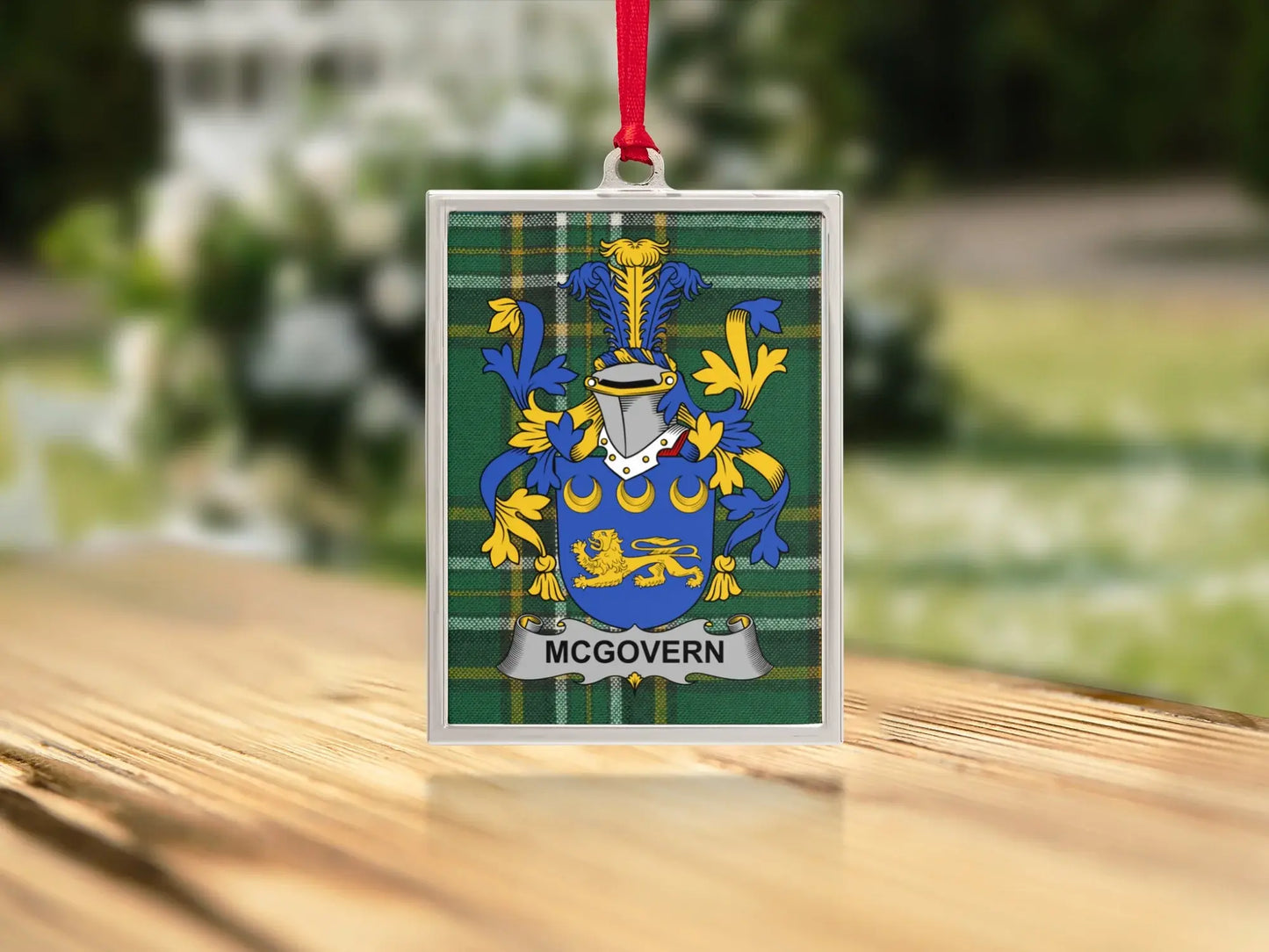 McGovern Family Crest Plaid Design Ornament product