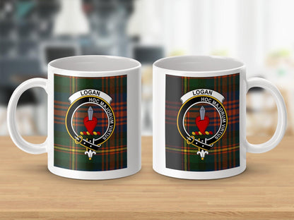 Scottish Clan Logan Tartan Crest Design Coffee Mug - Living Stone Gifts